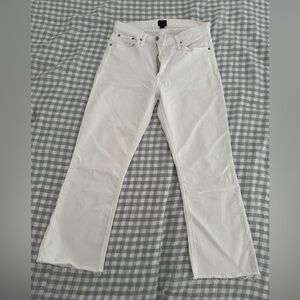 J.Crew Factory Mid Rise Flare Crop White Jeans